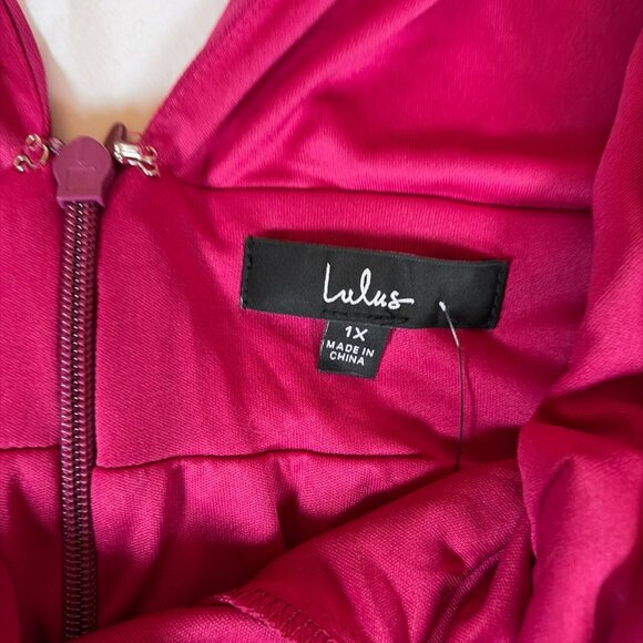 NWT Lulu's Sleeveless Dress Women's 1X Magenta - Picture 8 of 9